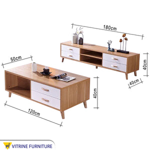 TV unit and table with a simple design