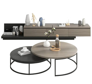 TV unit and circular center tables