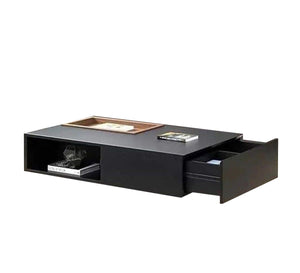 Elegance Black TV Unit: Sleek Design with Upper Shelves