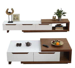 Multi-Surface Table + Modern TV Unit Elegance