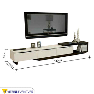 TV desk and table in neutral colors