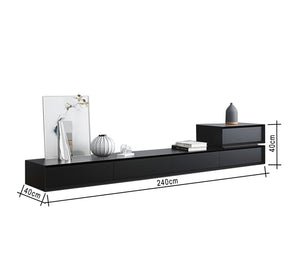 Modern TV unit and black table