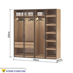 large cupboard with honey glass leaf door