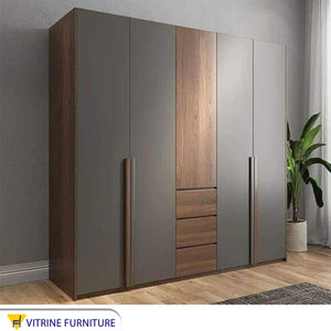 Large Wardrobes Stylish Black & Brown Wood Design