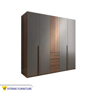 Large Wardrobes Stylish Black & Brown Wood Design