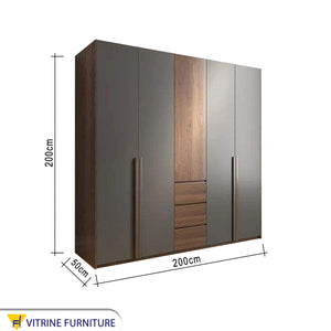 Large Wardrobes Stylish Black & Brown Wood Design