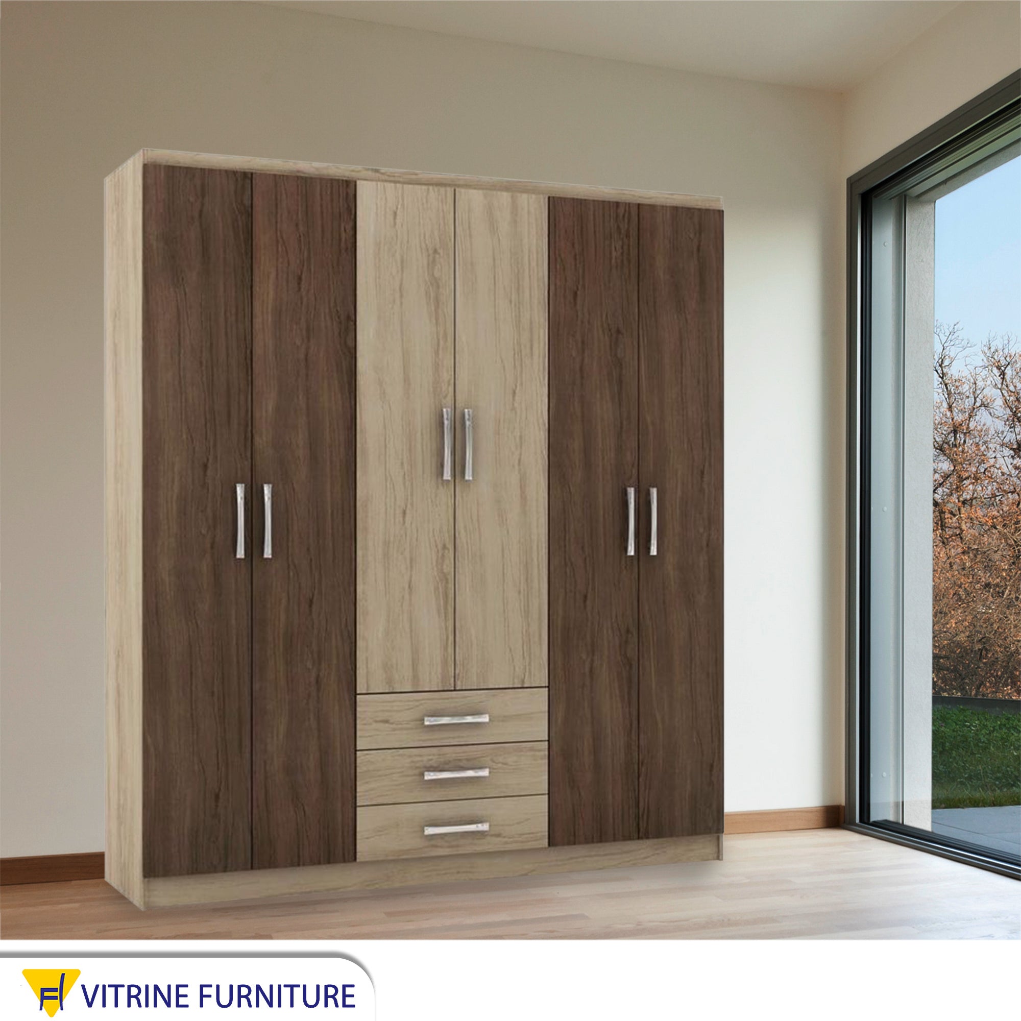 Spacious Beige & Brown Wardrobe Masterpiece