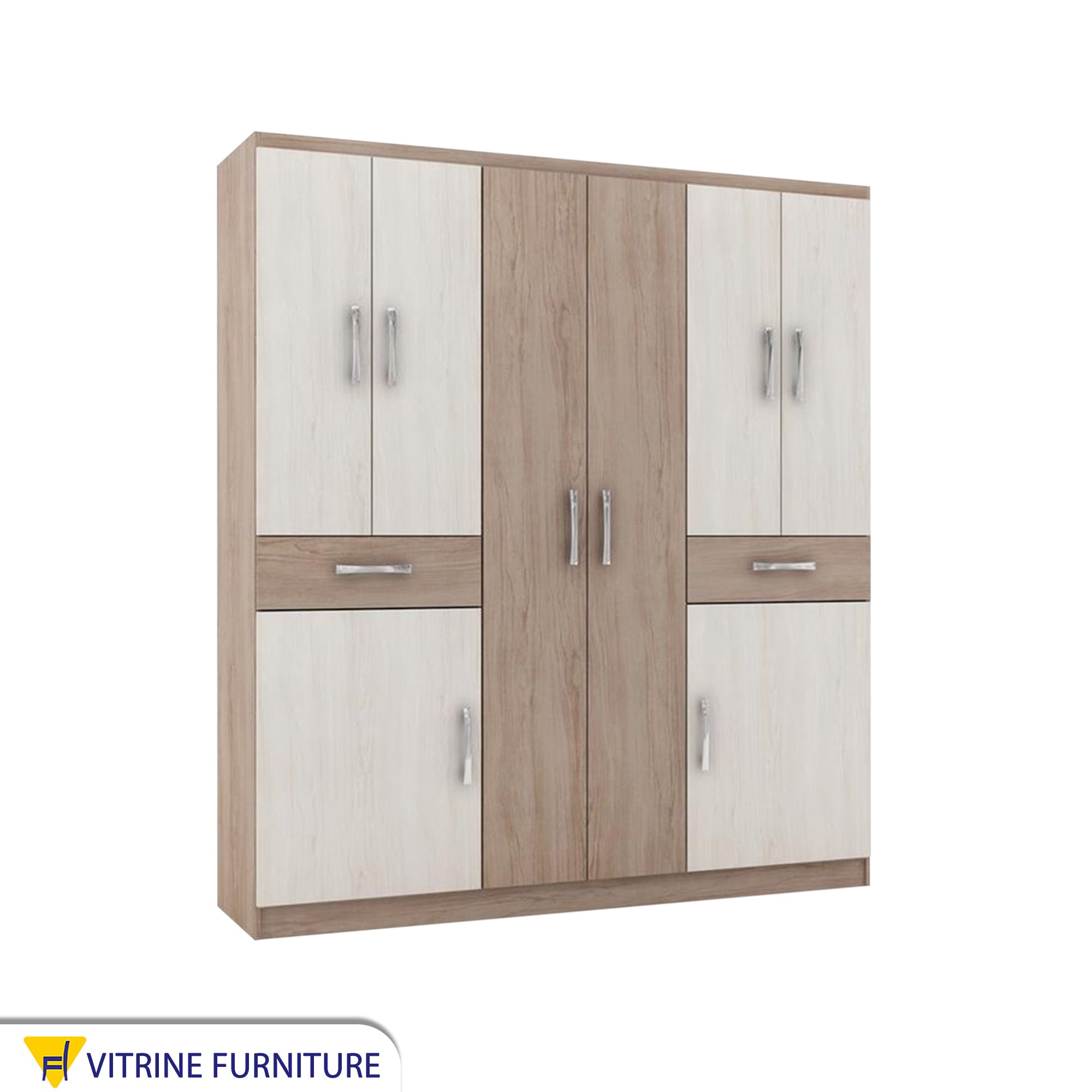 Elegance Wardrobes with Large Beige & Brown Wooden Classic