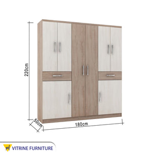 Elegance Wardrobes with Large Beige & Brown Wooden Classic