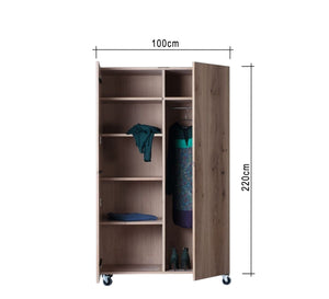 Beige Wooden Wardrobe Stylish & Mobile Storage