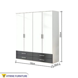 Large Black & White Wardrobes Modern Storage