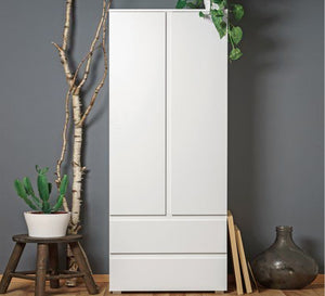 Sleek White Wardrobe for Stylish Kids