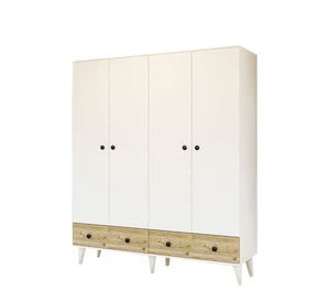 Elegance White Wardrobe with High-Leg Modern Design