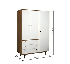 White & Brown Wardrobe with High Legs Elegance