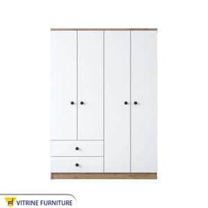 White Dresser with Beige Wooden Base