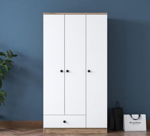 White Wardrobe with Sleek Design with External Storage