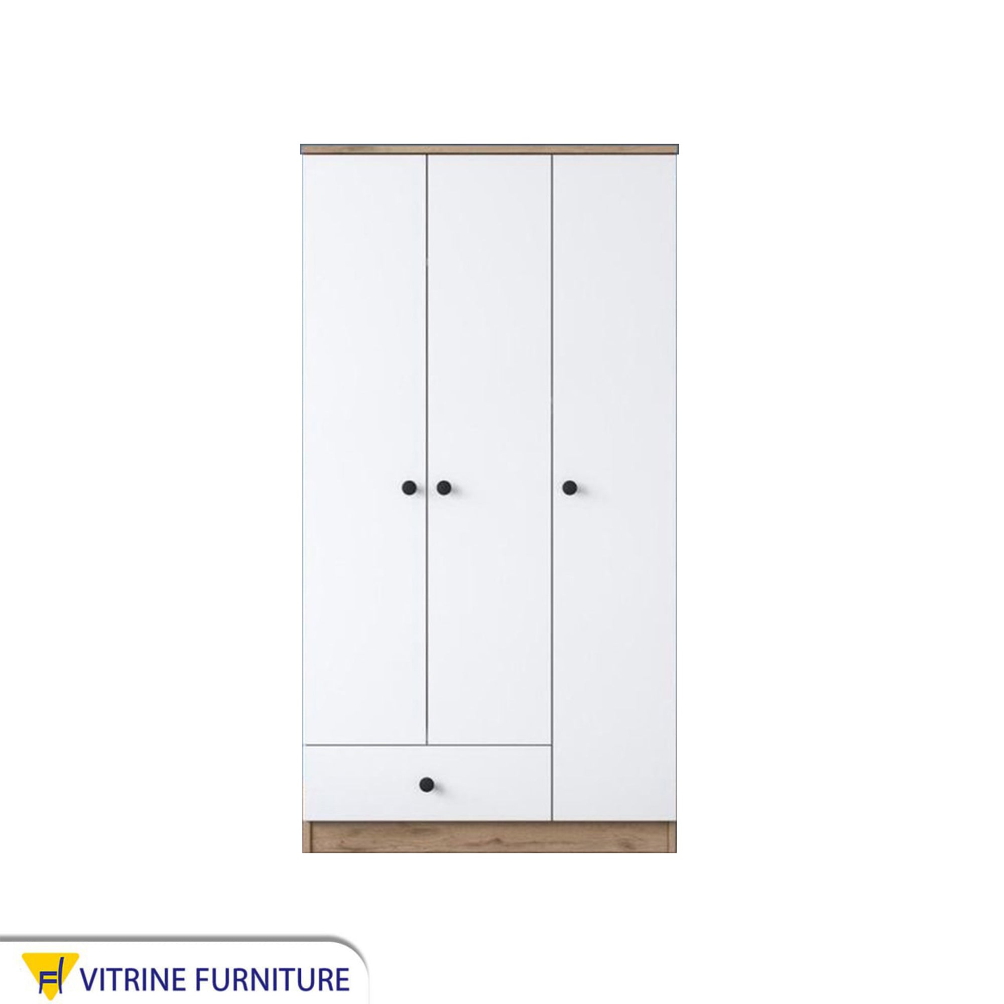 White Wardrobe with Sleek Design with External Storage