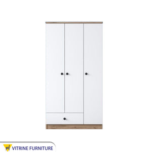 White Wardrobe with Sleek Design with External Storage