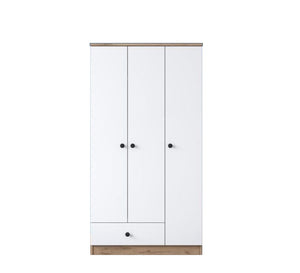 White Wardrobe with Sleek Design with External Storage