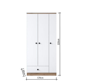 White Wardrobe with Sleek Design with External Storage