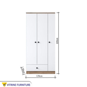 White Wardrobe with Sleek Design with External Storage