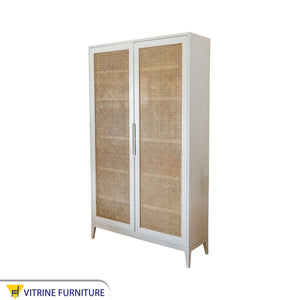 Elegance Wardrobe with White Hinged Storage with Mesh Doors