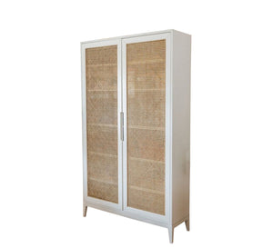 Elegance Wardrobe with White Hinged Storage with Mesh Doors