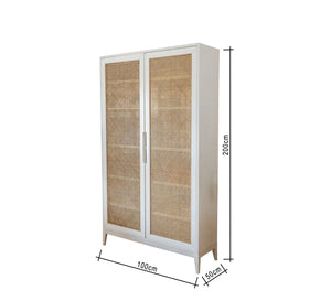 Elegance Wardrobe with White Hinged Storage with Mesh Doors