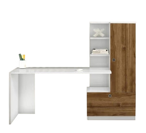 Desk with Door & Side Shelves: Versatile Workspace