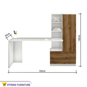 Desk with Door & Side Shelves: Versatile Workspace