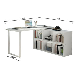 Sleek Beige Wooden Desk with Wide Surface