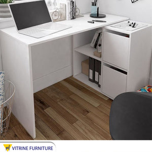 White Youth Study Desk: Sleek, Stylish, Functional