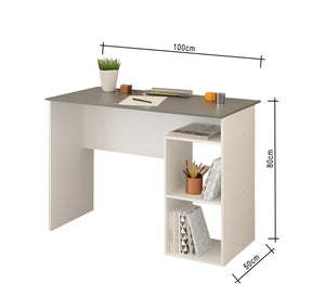 White & Gray Study Desk - Modern, Compact Design