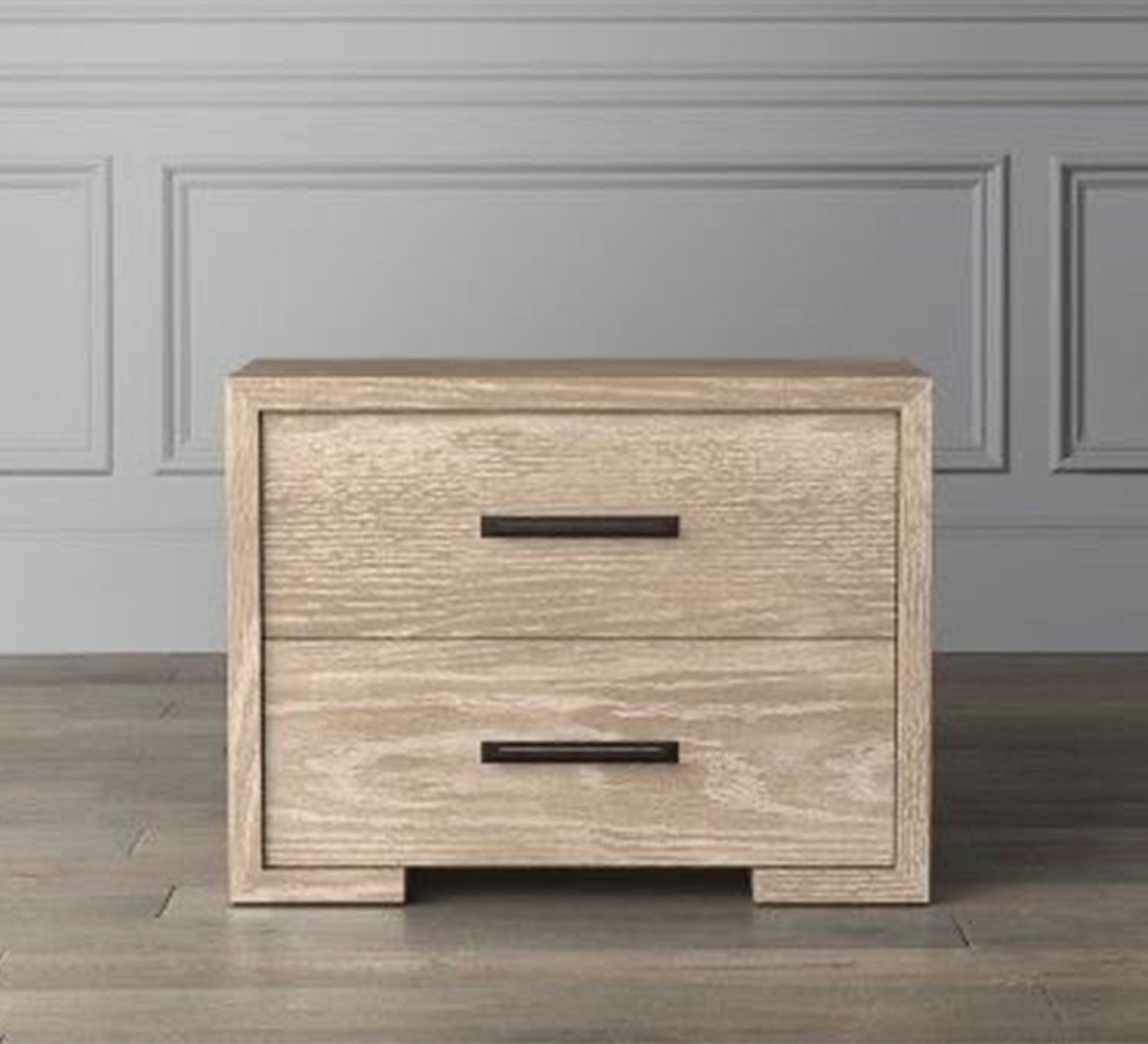 Bedroom with two drawers, beige wood