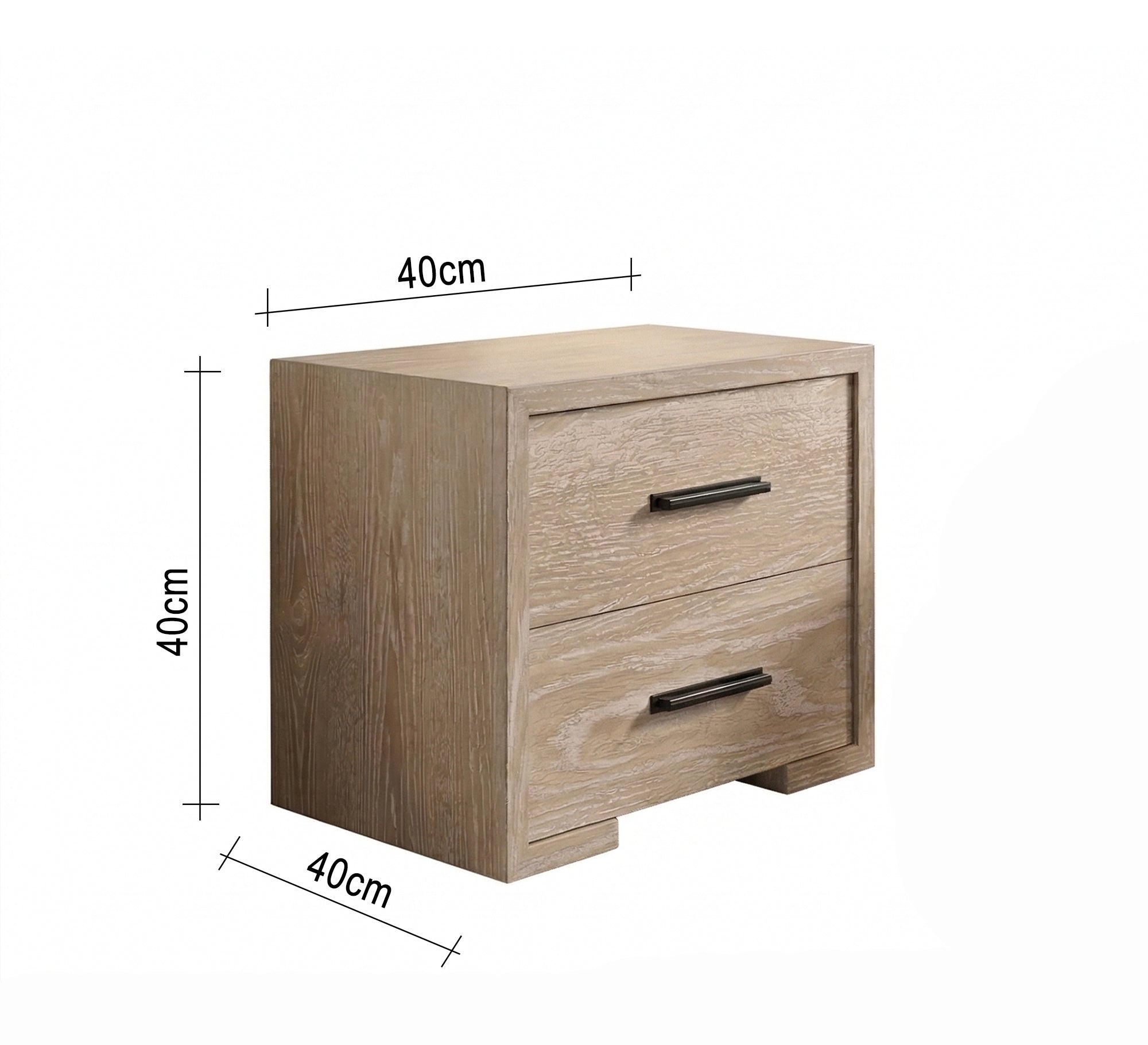Bedroom with two drawers, beige wood
