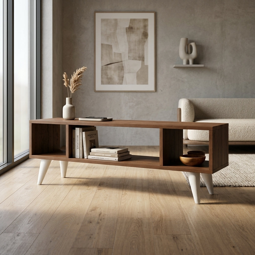 TV unit with open shelves
