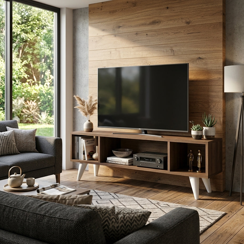 TV unit with open shelves