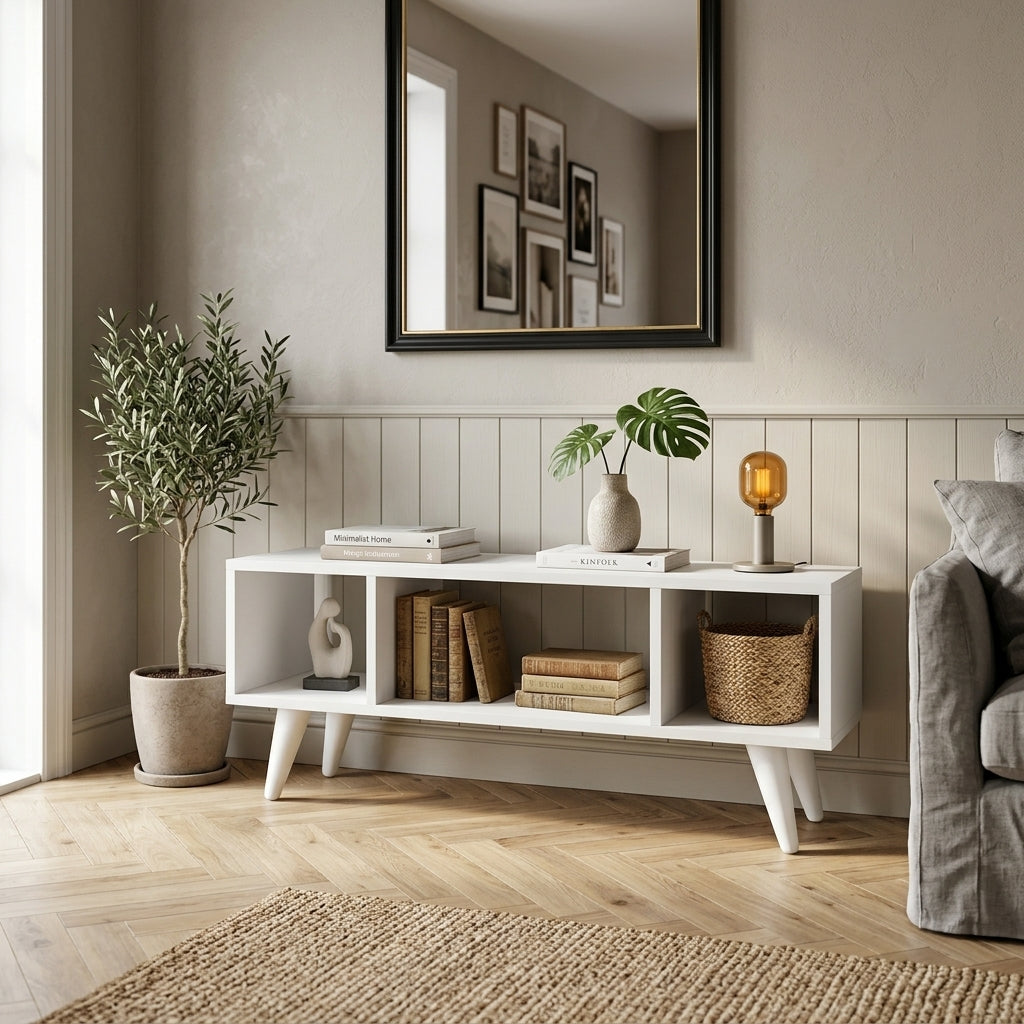 TV unit with open shelves