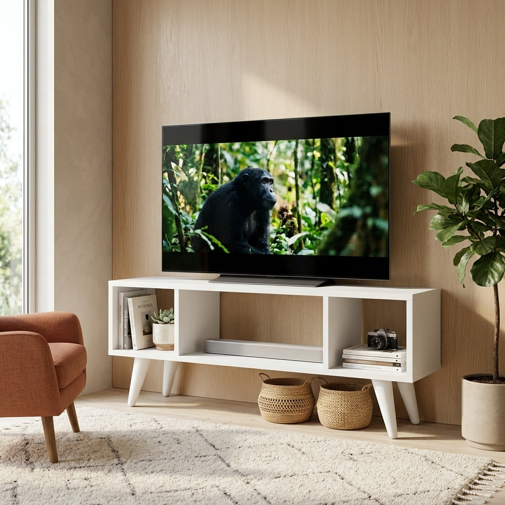 TV unit with open shelves