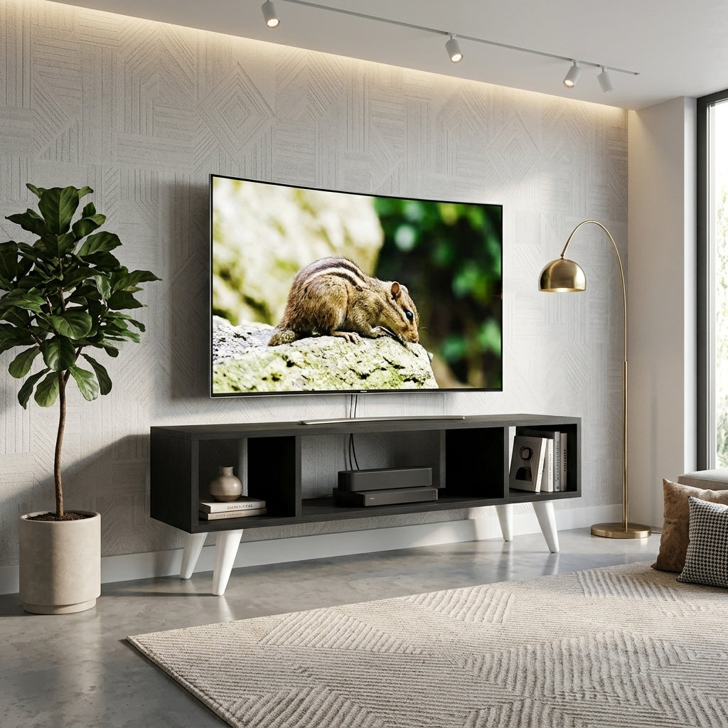 TV unit with open shelves