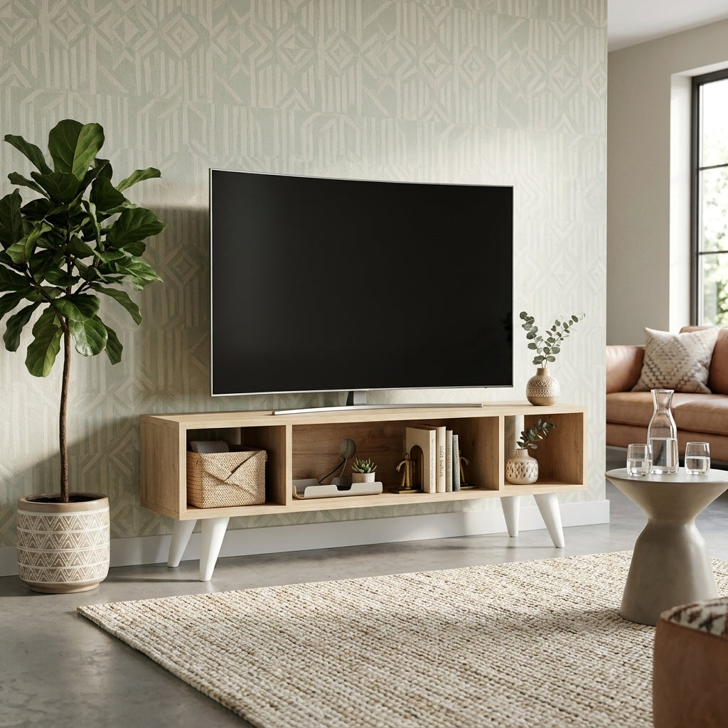 TV unit with open shelves