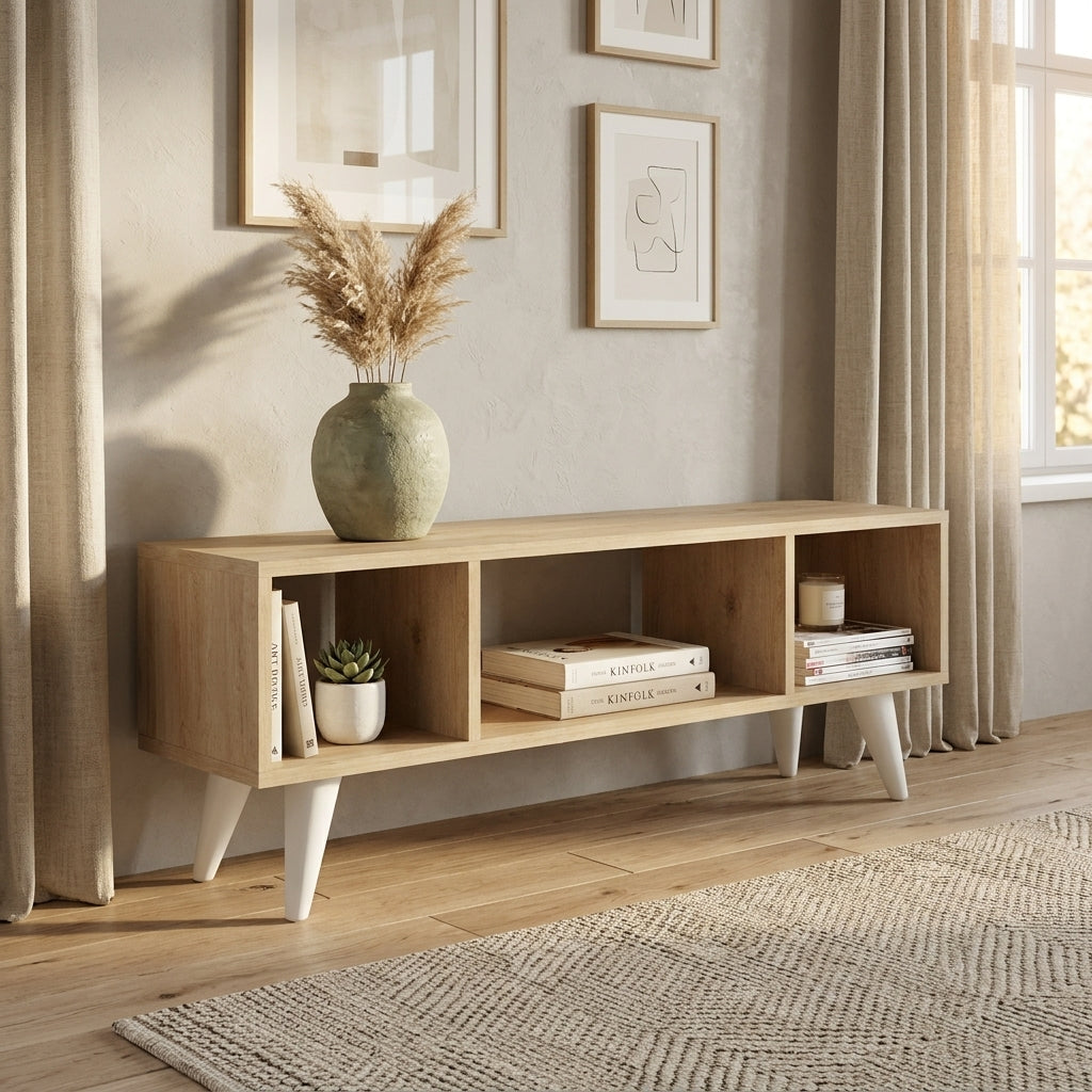 TV unit with open shelves