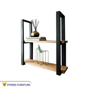 Black*beige wooden hanging shelf