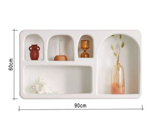 White decorative wall shelf