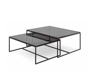 Two rectangular tables in black