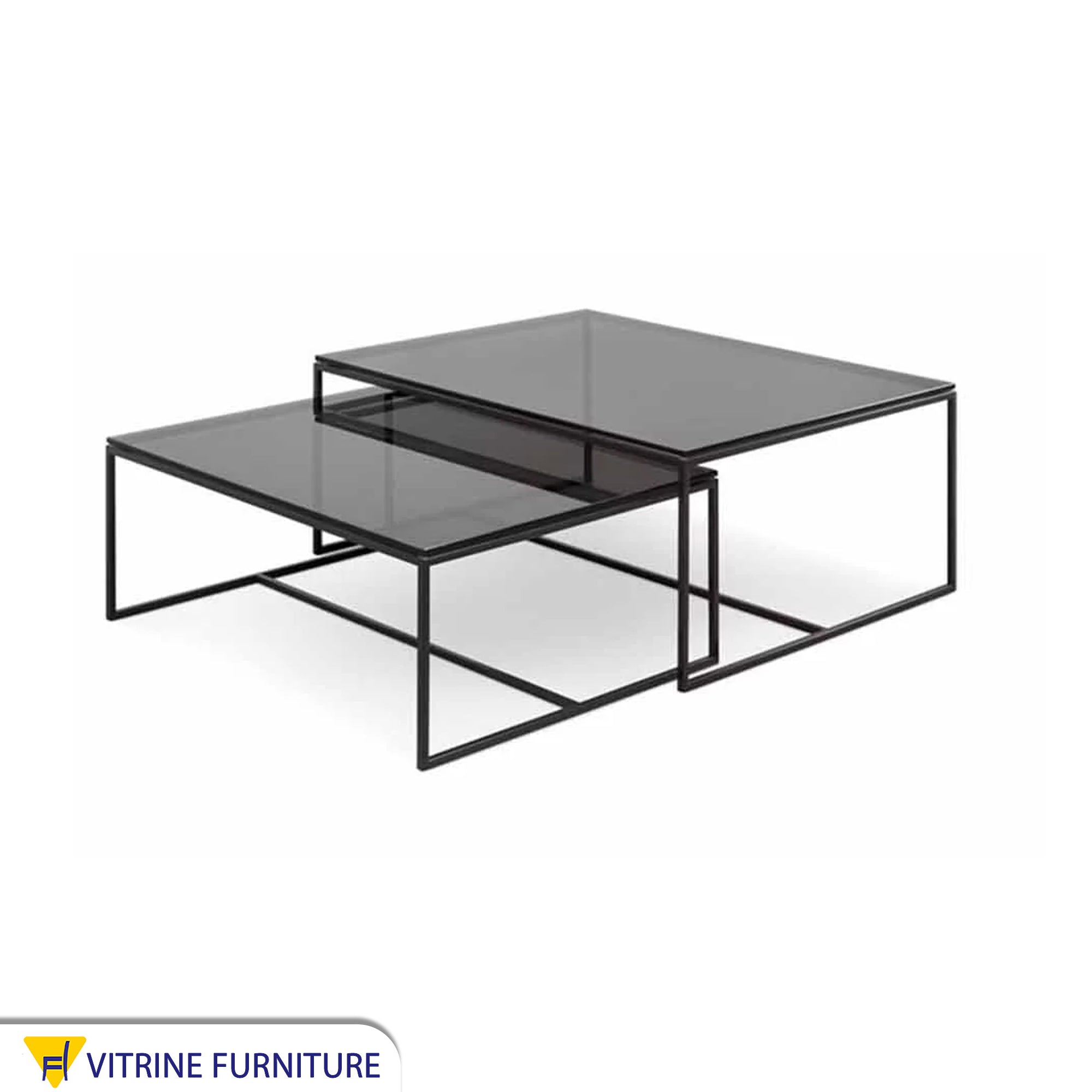 Two rectangular tables in black