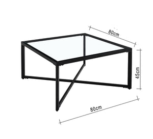 A square table with an x-shaped base