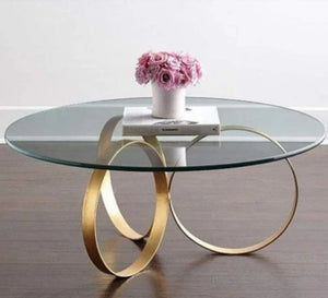 Circular coffee table with a modern design