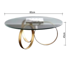 Circular coffee table with a modern design