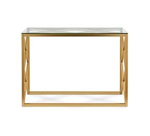 Console with X base in luxurious gold